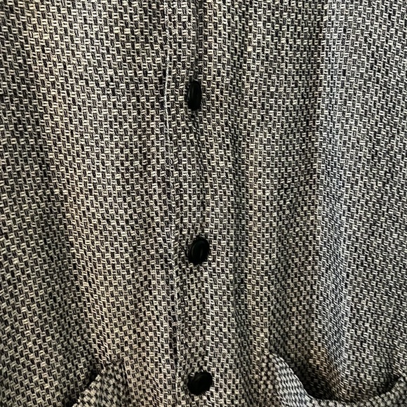 VTG Flax black & white 100% Linen jacket size large lagenlook long line preppy - Picture 9 of 10